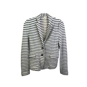 J. Crew Women's Maritime Blazer Blue White Cotton Striped Long Sleeve Sweater XS